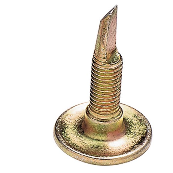Woodys Chisel Tooth Traction Master Steel Studs 1.20" with Standard Locknuts 48 Pack Gold (CAP-1200)