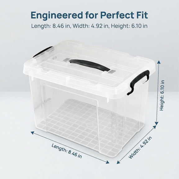 CHISHZL-2 Quart 2-Pack Heavy-Duty Stackable Clear Storage Bins with Lids - Premium Clear Plastic Organizing Containers for Home & Bathroom BPA-Free, Pull Handles and Secure Latches