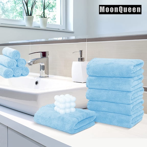 CHISHZL-6 Pack Premium Hand Towels - Quick Drying - Microfiber Coral Velvet Highly Absorbent Towels - Multipurpose Use as Hotel, Bathroom, Shower, Spa, Hand Towel 16 x 28 inches (Aquamarine)