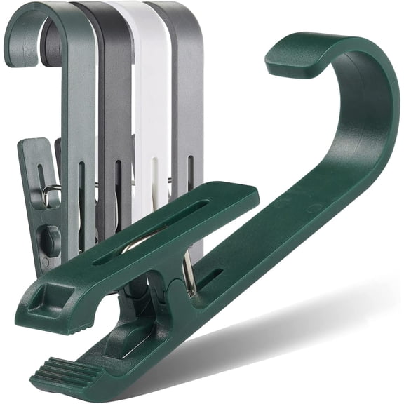 CHISHZL-8 Pcs Large Clothes Pins Towel Clips, Multipurpose Clothes Pins Hook, Strong Plastic Clothes Hanger. S Hook for Shower Curtain Laundry Clothes pins
