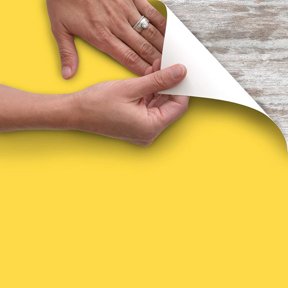 CHISHZL-Brand Creative Covering, Self-Adhesive Shelf Liner, Multi-Purpose Vinyl Roll, Easy to Use and Apply, 18'' x 9', Dandelion Yellow