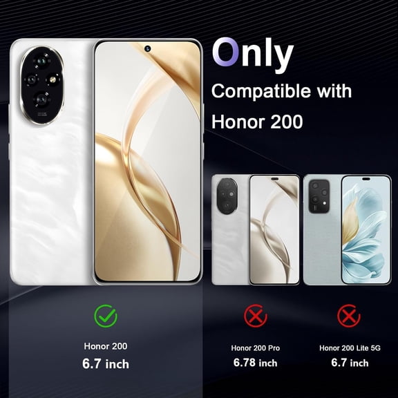 CHISHZL-Case for Honor 200 5G, Military Grade Drop Protection Phone Case, Yellowing Resistant, Anti-Scratch Hard PC Back, Shockproof Hard Ultra-Thin Protective Cover, Clear