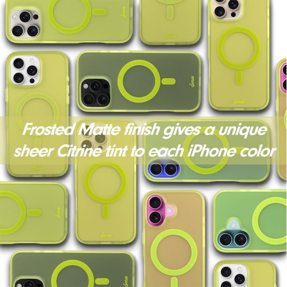 CHISHZL-Case for iPhone 16 | Compatible with MagSafe | 10ft Drop Tested | Frosted Matte Citrine