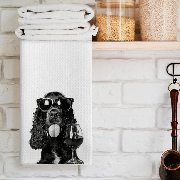 CHISHZL-Cocker Spaniel Gifts Kitchen Towels, Dog Kitchen Accessories, Cocker Spaniel Gifts for Owners, Coffee Wine Station Decor, Dog Lovers Chef Gift Decoration Tea Towel Hand Towels 16x24 Inch