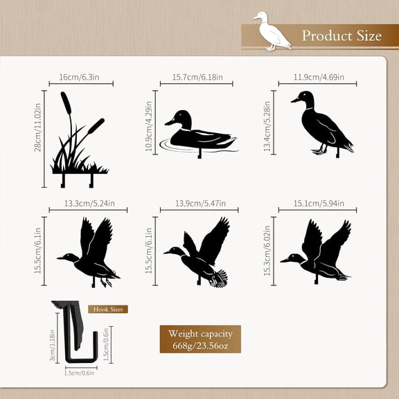CHISHZL-Decorative Goose Wall Hooks, Heavy Duty Metal Coat & Key Hanger