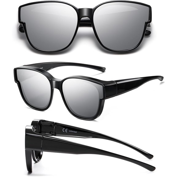 CHISHZL-Fit Over Glasses Polarized Sunglasses for Women & Men, Stylish Cat Eye Design Sun Glasses 100% UV Protection