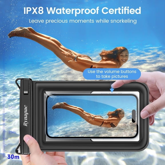 CHISHZL-Floating Waterproof Phone Pouch [Up to 8.5"] - 2 Pack IPX8 Waterproof Phone Case with Lanyard for iPhone 17 16 15 Pro Max, Galaxy S26 S25 Ultra, Cellphone Dry Bag for Beach Cruise Essentials