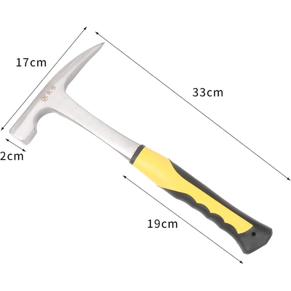 CHISHZL-Geological Hammer with Shock Absorbing Handle, 31 Oz Big Pointed Tip Hammer with PU for Geological Exploration(point head)