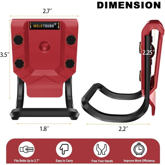 CHISHZL-Hammer Holder for Tool Belt, Hammer Holster and Loop - Fits Up to 2.7" Belt