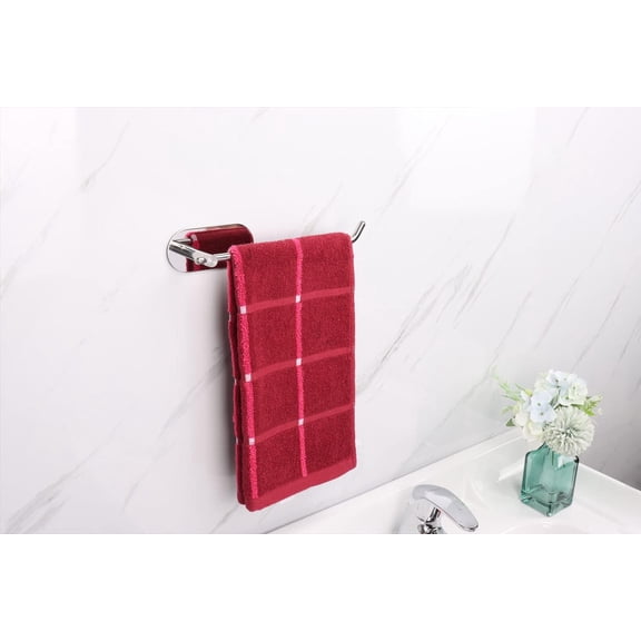 CHISHZL-Hand Towel Holder, No Drilling Stick on Wall Towel Bar, SUS 304 Stainless Steel Towel Rod, Strong Self Adhesive Towel Rack/Hanger for Bathroom Kitchen (Polished Chrome)