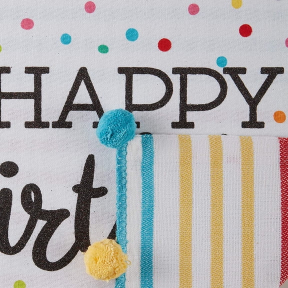 CHISHZL-Happy Birthday Confetti Collection, Reversible Table Runner, 14x72