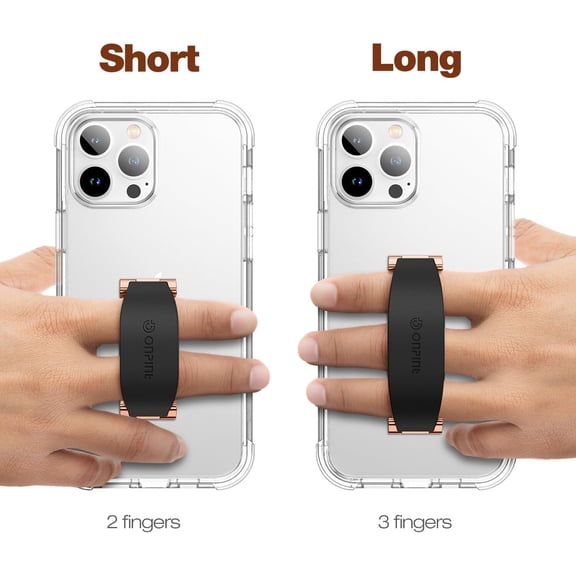 CHISHZL-Phone Grip Finger Ring Holder 4 Inch, Mobile Phone Slim Finger Ring Holder Kickstand 2 in 1, Compatible with iPhone, Samsung and Most Smartphones, Black