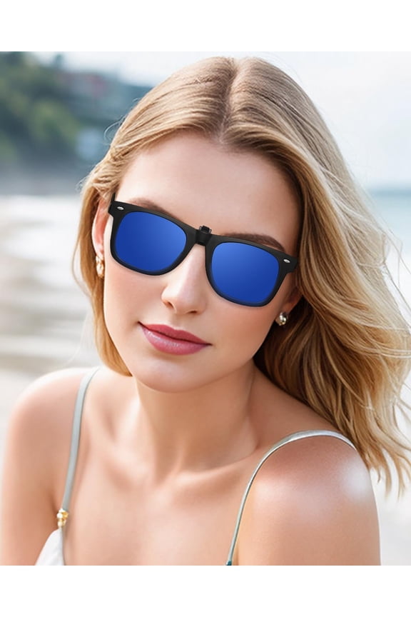 -Polarized Clip-on Sunglasses with Flip Up Function Suitable Driving Sports