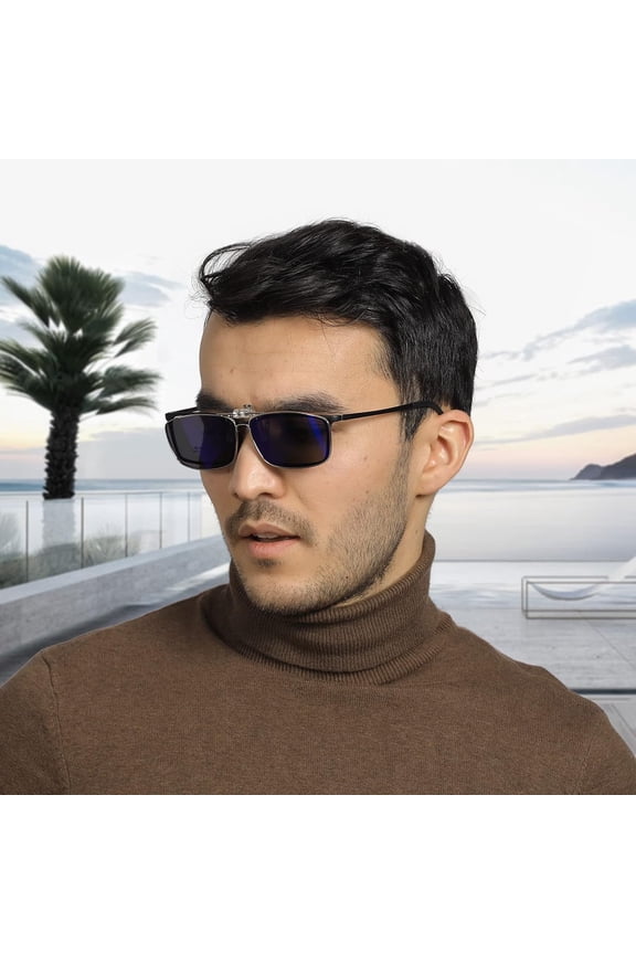 -Polarized Clip-on Sunglasses with Flip Up Function Suitable Driving Sports