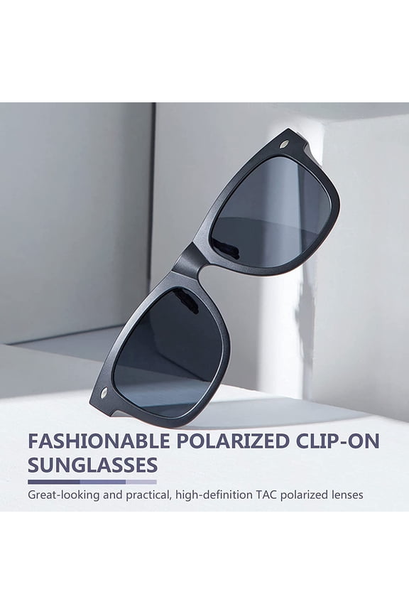 -Polarized Clip-on Sunglasses with Flip Up Function Suitable Driving Sports