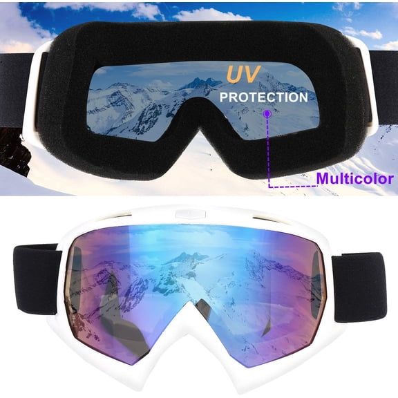 CHISHZL-Ski Goggles-2 Pack Over Glasses Snow Snowboard Goggles- Anti-fog Anti-UV Protection Wide View for Men Women Adult