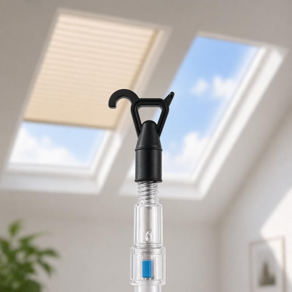 CHISHZL-Skylight Shades Hook, 3/4" Threaded Extension Pole Attachment for Operating Skylight Shades, Cordless Shades Blinds (Hook Only)