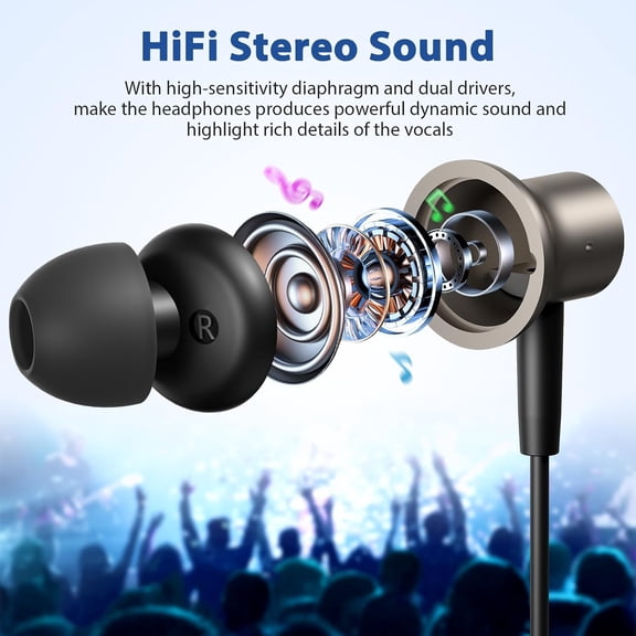 CHISHZL-USB C Headphones Magnetic Wired Earbuds for Samsung S26 S25 S24 S23,Right Angle Type C in-Ear Earphones with Mic Volume Control HiFi Stereo Bass for iPhone 17 16 15/iPad Pro Pixel 10 9,Gunmet