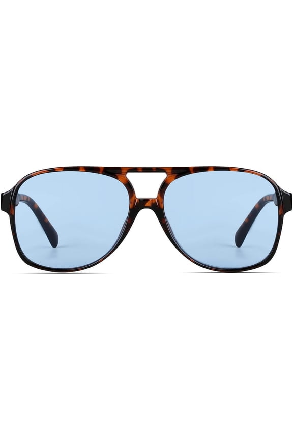 -Vintage Retro 70s Sunglasses for Women Men Classic Large Square Aviator Trendy Glasses