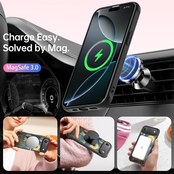 CHISHZL-for iPhone 17 Air Case Wireless Charging & Military-Grade Protection - Trendy Pattern Design for Women Girls, Matte Non-Slip Phone Cover with Shockproof Corners - Dandelion in The Sky