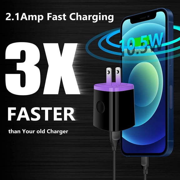 CHISHZL-iPhone USB Wall Charger Adapter, Charger Brick, AndHot 5Pack 2.1A Dual Port Fast Charging Block Box Base Wall Plug for iPhone 17 16e 16 15 14 13 12 11 Pro Max XR XS X 8 7,iPad,Samsung,Android