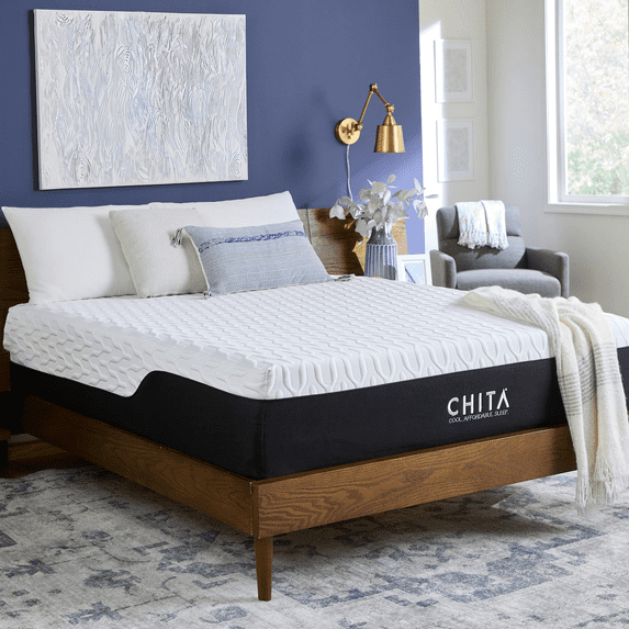 CHITA 11" Cool Gel Memory Foam Mattress with Cooling Cover, Queen Mattress