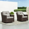 thumbnail image 1 of CHITA 2-Piece Outdoor Chestnut Wicker Swivel Glider Chair with Cushion, Brownish Gray, 1 of 10