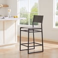 thumbnail image 1 of CHITA 24" Faux Leather Bar Stools Counter Height with Sling-style Back & Metal Base, Adjustable Height, Gray, 1 of 16