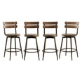 thumbnail image 1 of CHITA 26" Swivel Counter Height Bar Stools Set of 4 Wood Barstools with Detachable Back&Metal Base, 1 of 11