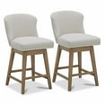 thumbnail image 1 of CHITA 26 in Swivel upholstered Counter Bar Stool Set of 2, Wood Legs, Fabric in Linen, 1 of 11