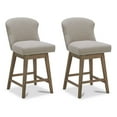 thumbnail image 1 of CHITA 26 in Swivel upholstered Counter Bar Stool Set of 2, Wood Legs, Fabric in Tan, 1 of 8