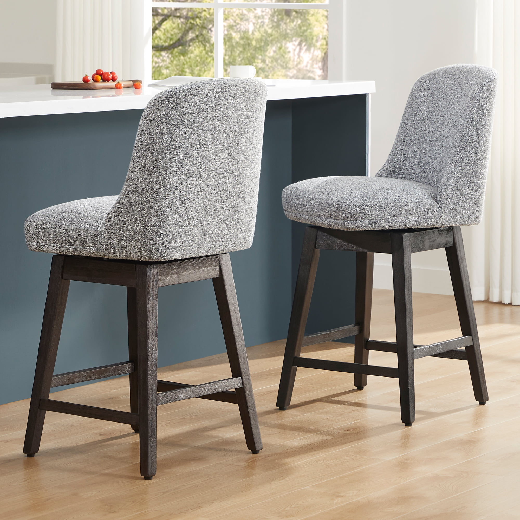 CHITA 26 in Upholstered Bar Stools Full Back, Fabric Counter Height