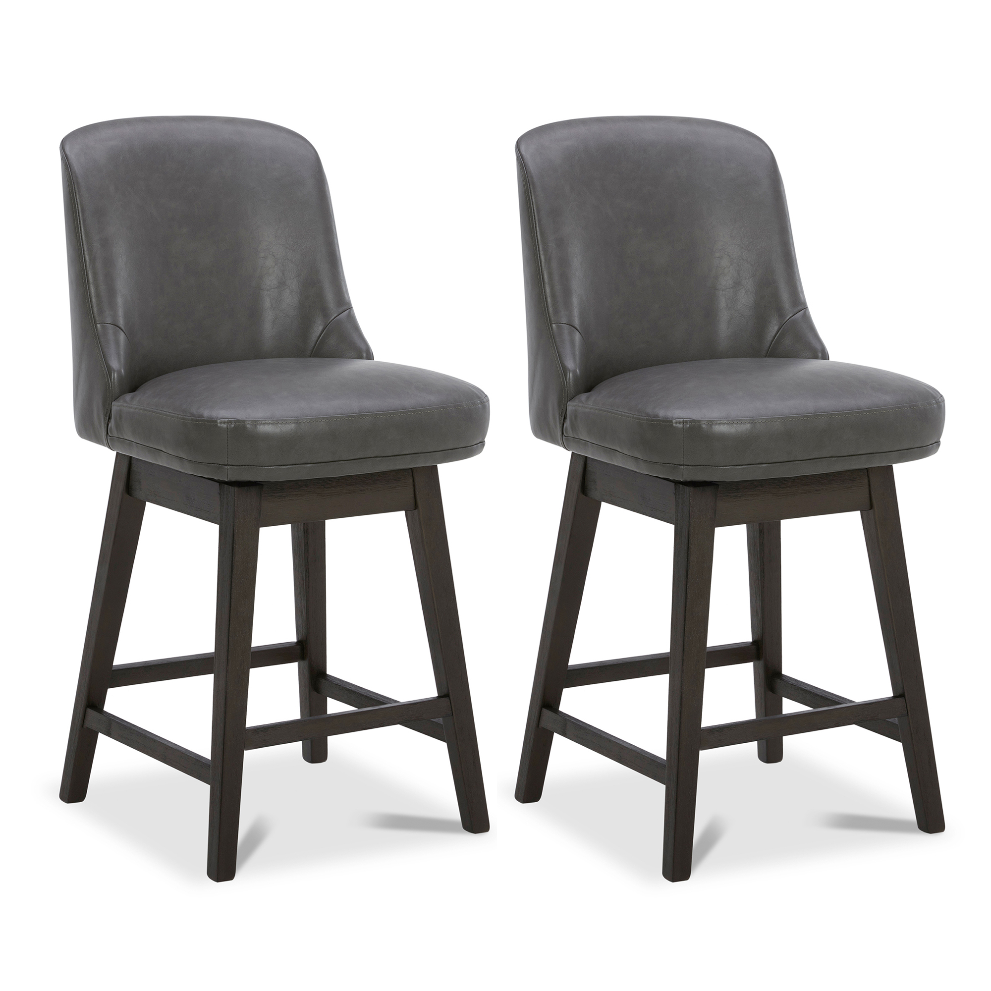 CHITA 26 in Upholstered Bar Stools Full Back, Faux Leather Counter