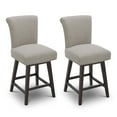 thumbnail image 1 of CHITA 26 in Upholstered Swivel Counter Bar Stools with Back&Wood Legs Set of 2, Fabric in Tan, 1 of 8