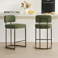 thumbnail image 1 of CHITA 26 inch Counter Height Bar Stool Set with Brass Frame Set of 2, Fabric in Moss Green, 1 of 9