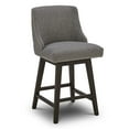 thumbnail image 1 of CHITA 26 inch Fabric Swivel Upholstered Counter Height Bar Stools with Full Back, Fog Gray, 1 of 10