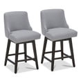 thumbnail image 1 of CHITA 26 inch Fabric Swivel Upholstered Counter Height Bar Stools with Full Back, Set of 2, Gray, 1 of 10