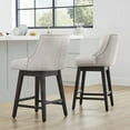 thumbnail image 1 of CHITA 26 inch Fabric Swivel Upholstered Counter Height Bar Stools with Full Back, Set of 2, Ivory White, 1 of 12