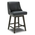 thumbnail image 1 of CHITA 26 inch Faux Leather Swivel Upholstered Counter Height Bar Stools with Full Back, Black, 1 of 9