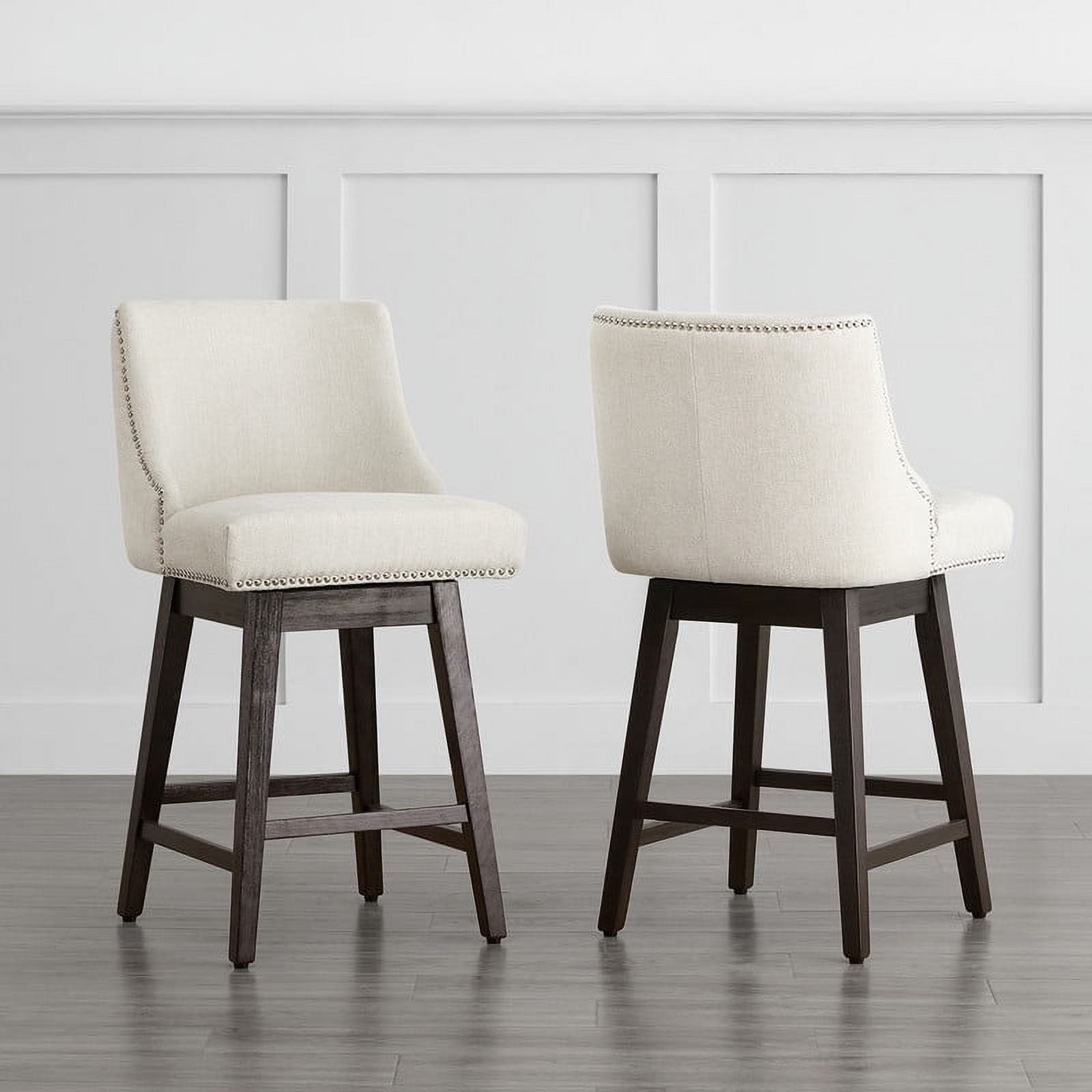 CHITA 26 inch Swivel Upholstered Counter Height Bar Stools with Full ...