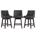 thumbnail image 1 of CHITA 26 inch Swivel Upholstered Counter Height Bar Stools with Full Back Set of 3,Fabric in Midnight, 1 of 9