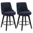 thumbnail image 1 of CHITA 26 inch Swivel Upholstered Counter Height Bar Stools with Tufted Back Set of 2, Fabric in Insignia Blue, 1 of 9