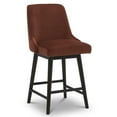 thumbnail image 1 of CHITA 26 inch Swivel Upholstered Velvet Barstool, Burgundy Red, 1 of 8