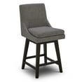 thumbnail image 1 of CHITA 26 inch Upholstered Swivel Fabric Counter Bar Stools with Back & Wood Legs, Creamy Gray, 1 of 9