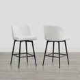 thumbnail image 1 of CHITA 27" Swivel Upholstered Counter Bar Stools with Back & Metal Legs Set of 2,Faux Leather in White, 1 of 7
