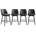 thumbnail image 1 of CHITA 27 inch Counter Height Swivel Bar Stools Low Back Set of 4,Faux Leather in Black, 1 of 7