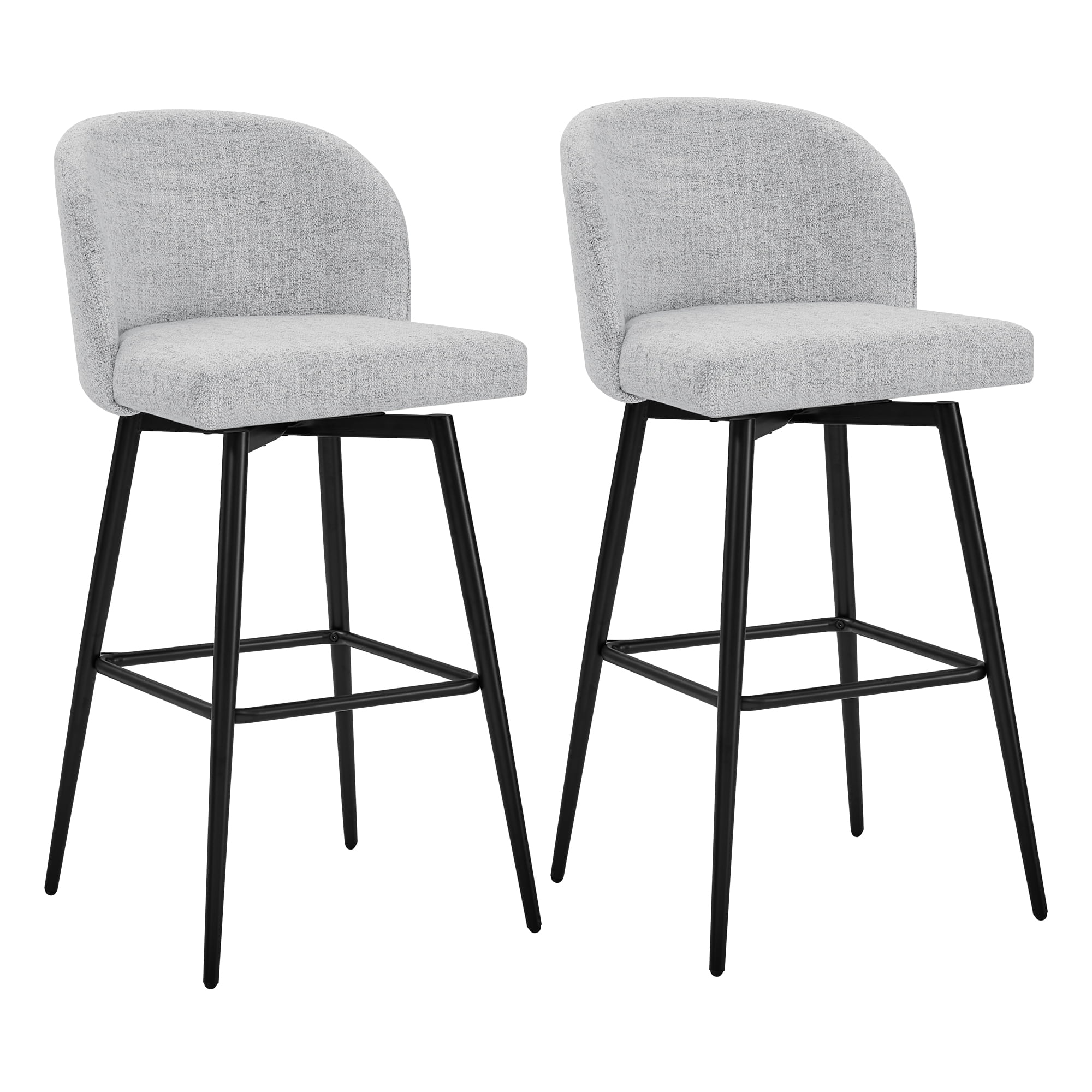 CHITA 30" Swivel Upholstered Counter Bar Stools Set of 2 with Back ...