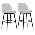 thumbnail image 1 of CHITA 30 inch Counter Height Swivel Bar Stools Low Back Set of 3, Metal Base, Fabric in Cloud, 1 of 7