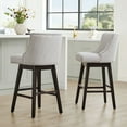 thumbnail image 1 of CHITA 30 inch Fabric Swivel Upholstered Counter Height Bar Stools with Full Back, Set of 2, Ivory White, 1 of 13
