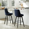 thumbnail image 1 of CHITA 30 inch Swivel Upholstered Counter Height Bar Stools with Tufted Back Set of 2, Fabric in Insignia Blue, 1 of 11